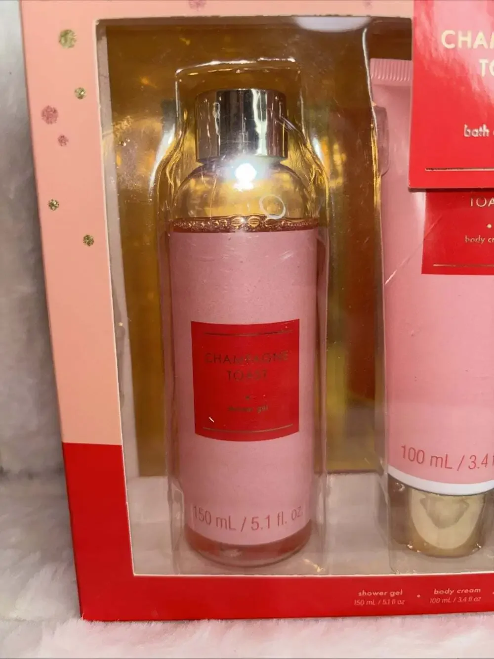 3 Piece Boxed Set CHAMPAGNE TOAST Bath & Body Works Bath Body Cream Shower Gel